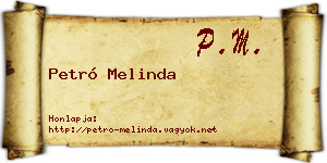 Petró Melinda névjegykártya