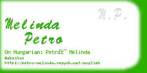 melinda petro business card